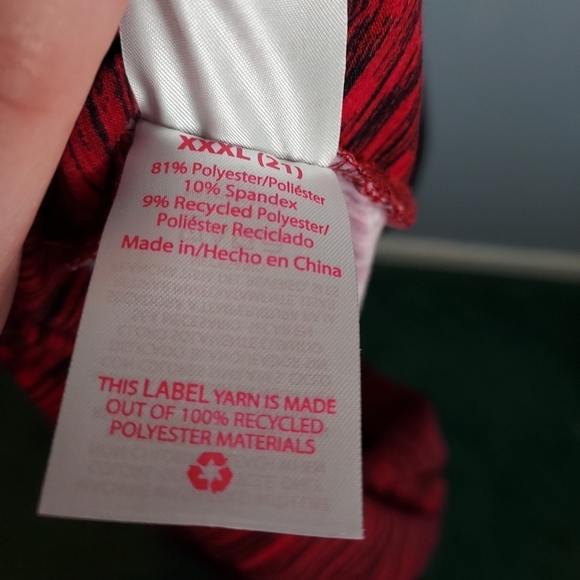 No Boundaries XXXL(21) Pink/Black V-Front Cross Over Leggings - Picture 7 of 8